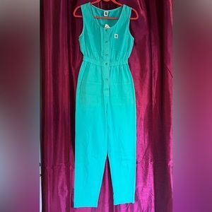 LUCY & YAK Jumpsuit in Turquoise: “Juni” Boilersuit GOTS Cotton Twill, Excellent